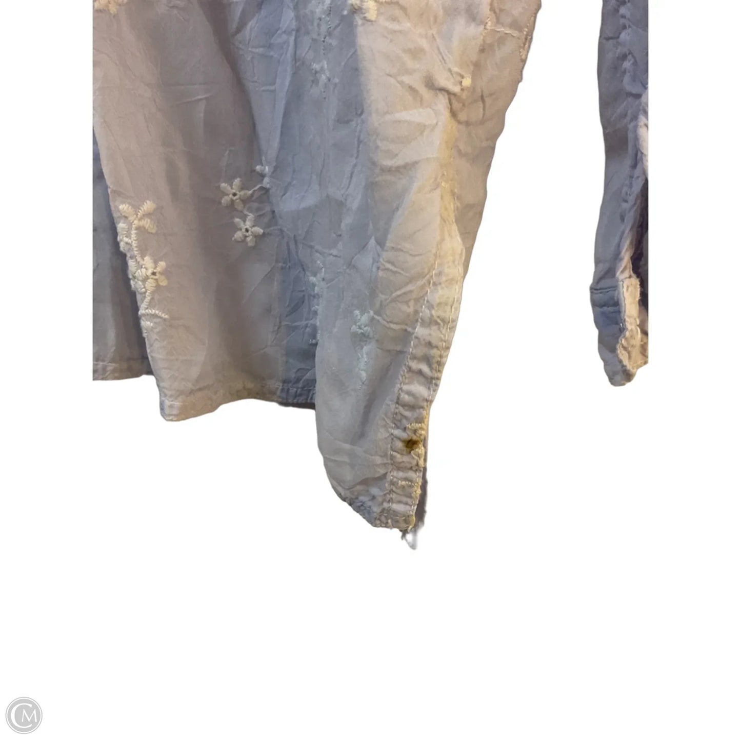 Blouse Long Sleeve By Johnny Was In Purple & White, Size: S
