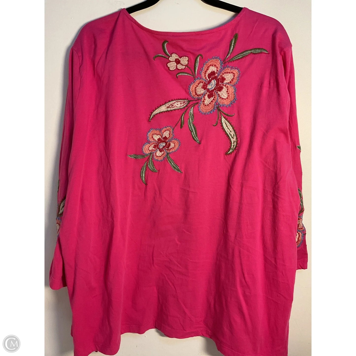 Top Long Sleeve By Johnny Was In Pink, Size: 1x
