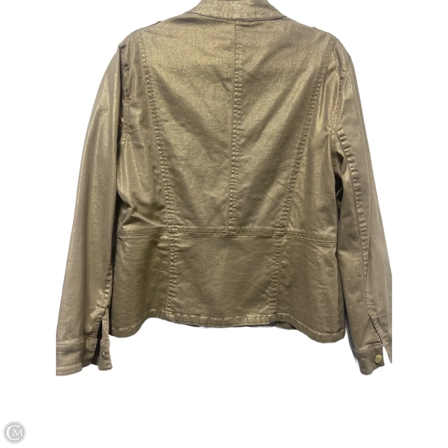 Jacket Denim By Chicos In Gold, Size: L