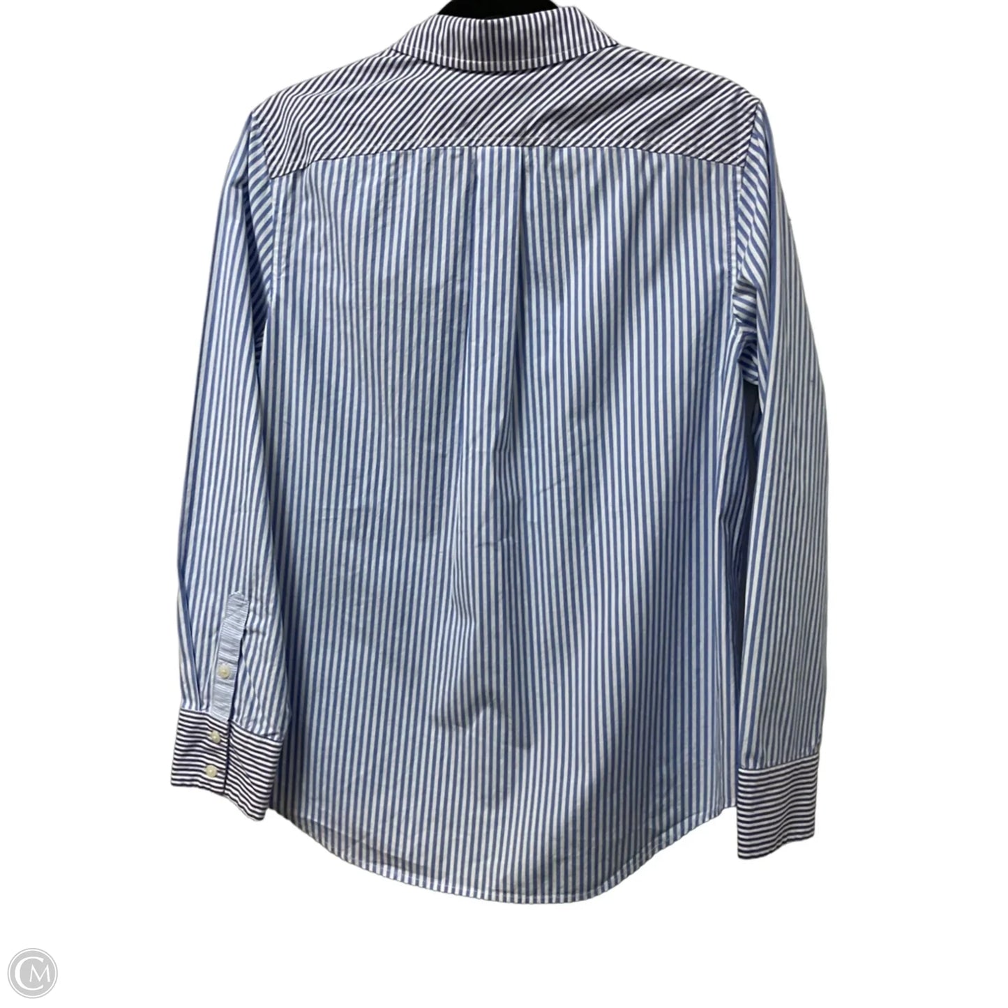 Top Long Sleeve By Vineyard Vines In Blue & White, Size: M