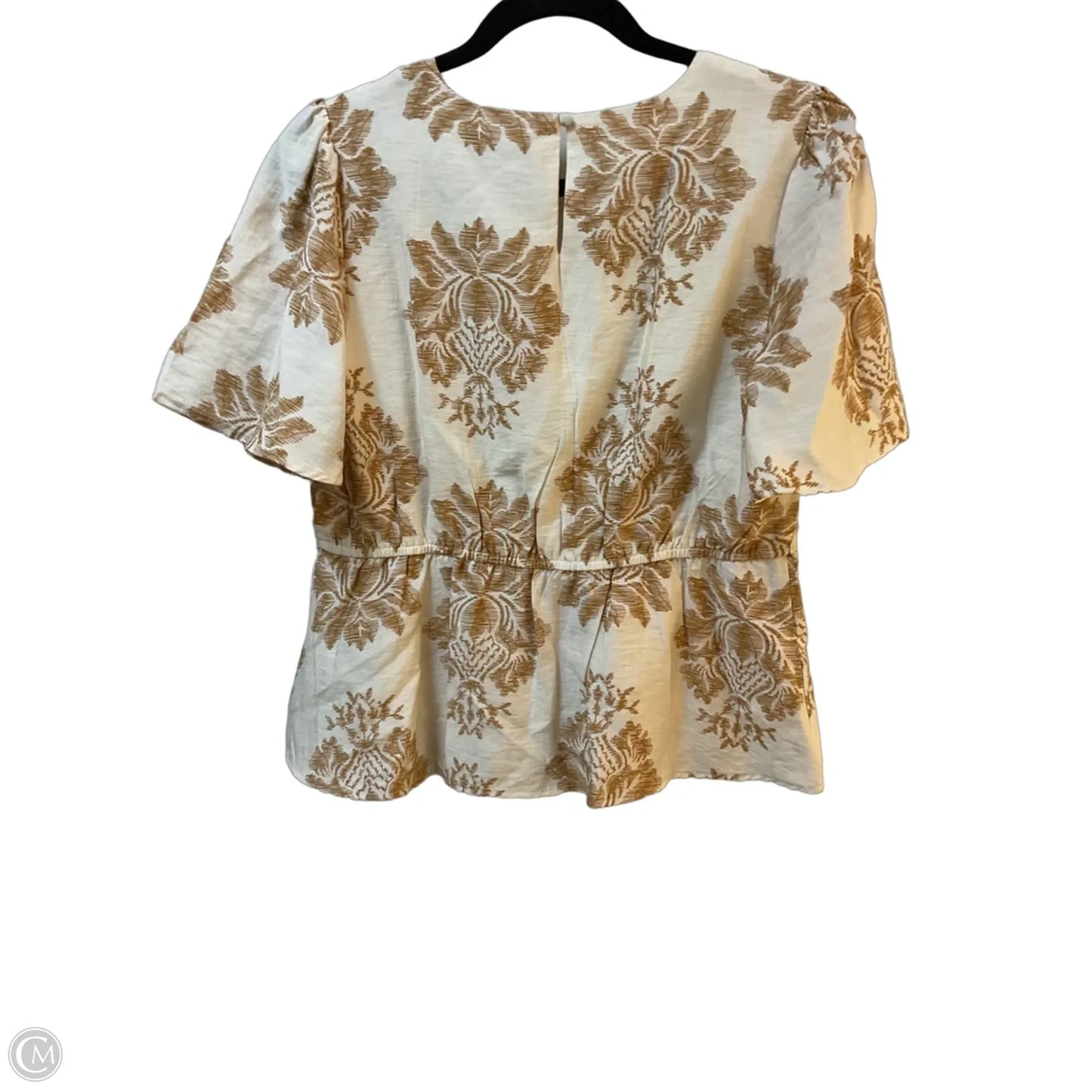Top Short Sleeve By Hayden La In Cream & Tan, Size: S