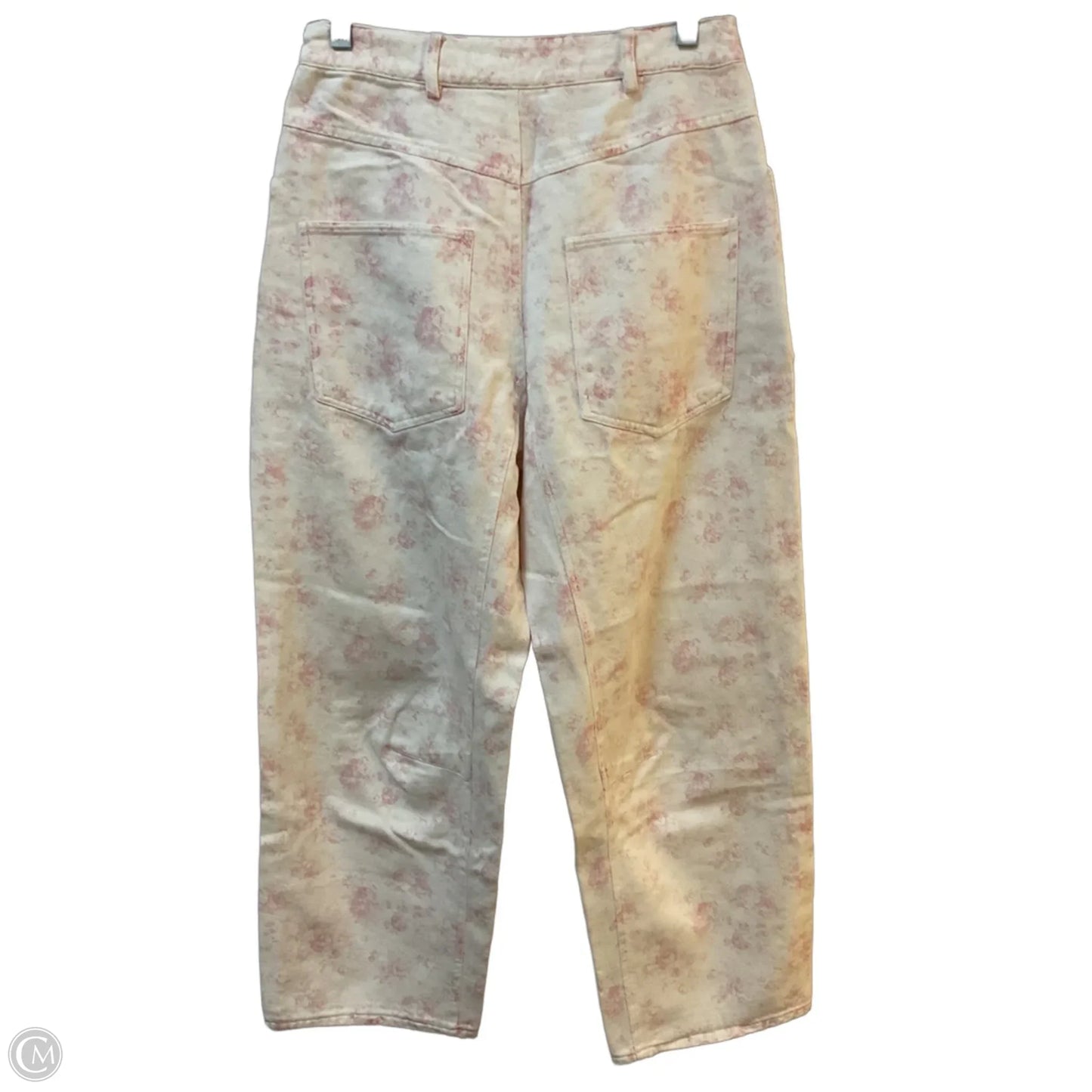 Jeans Wide Leg By Peach Love Cream California In Pink & White, Size: S
