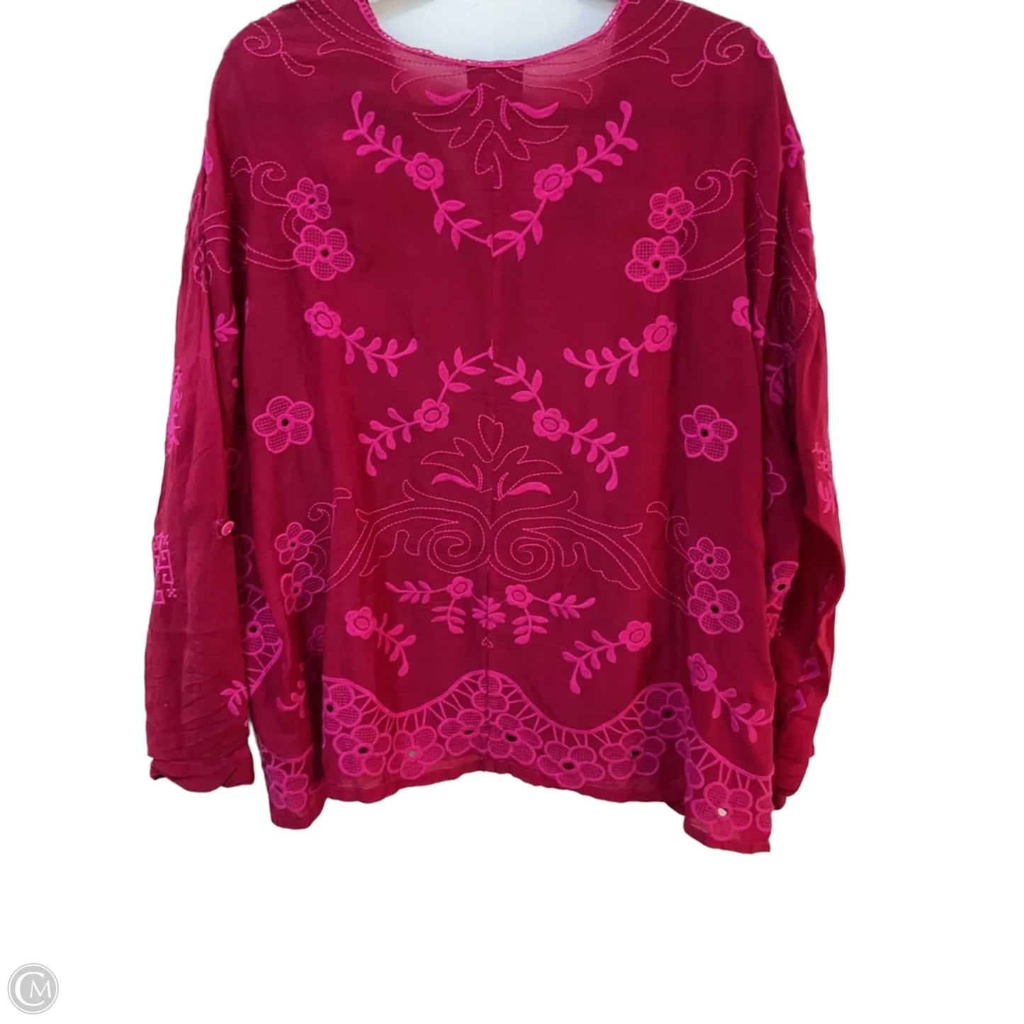 Top Long Sleeve By Johnny Was In Red, Size: M