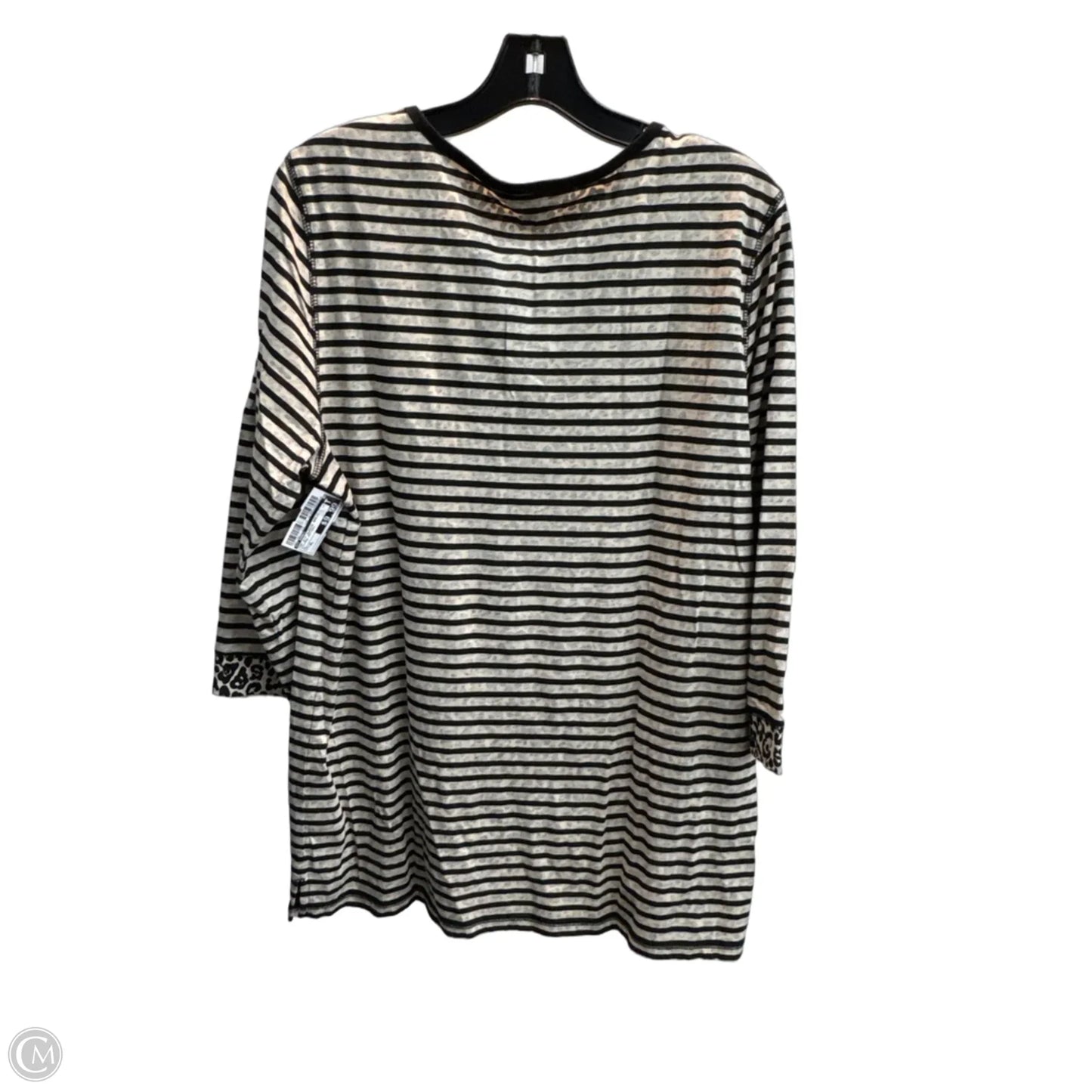 Top 3/4 Sleeve Basic By Cj Banks In Striped Pattern, Size: Xl
