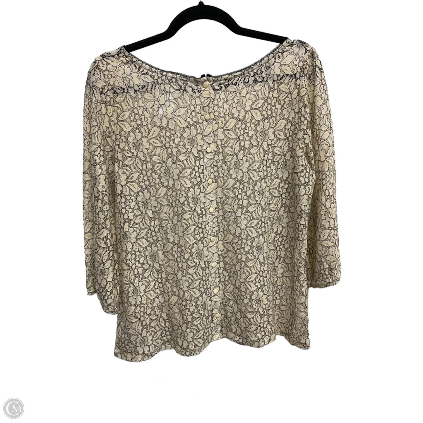 Top 3/4 Sleeve By Loft In Cream, Size: M