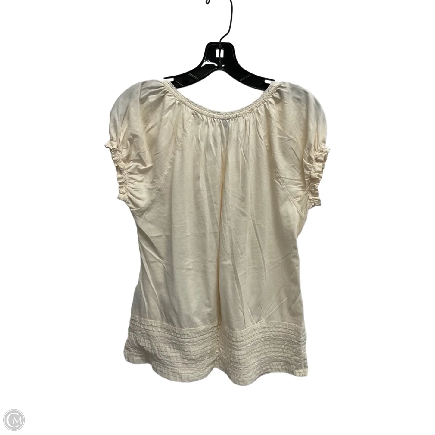 Top Short Sleeve By Lauren By Ralph Lauren In Cream, Size: M