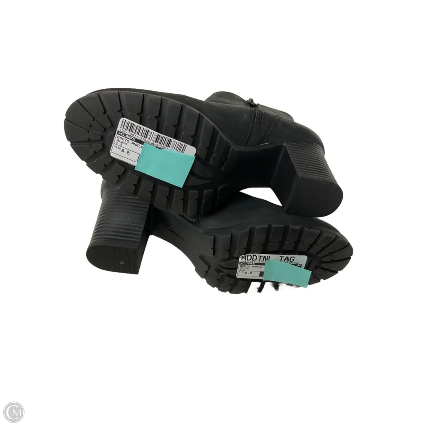 Boots Ankle Heels By Clarks In Black, Size: 6.5