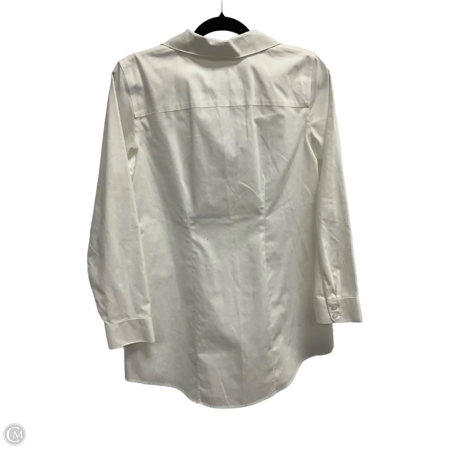 Blouse Long Sleeve By Chicos In White, Size: S