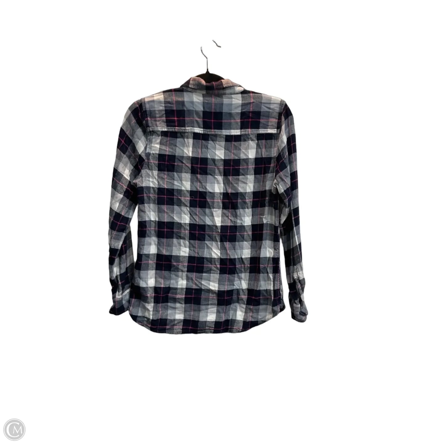 Top Long Sleeve By Gap In Plaid Pattern, Size: S