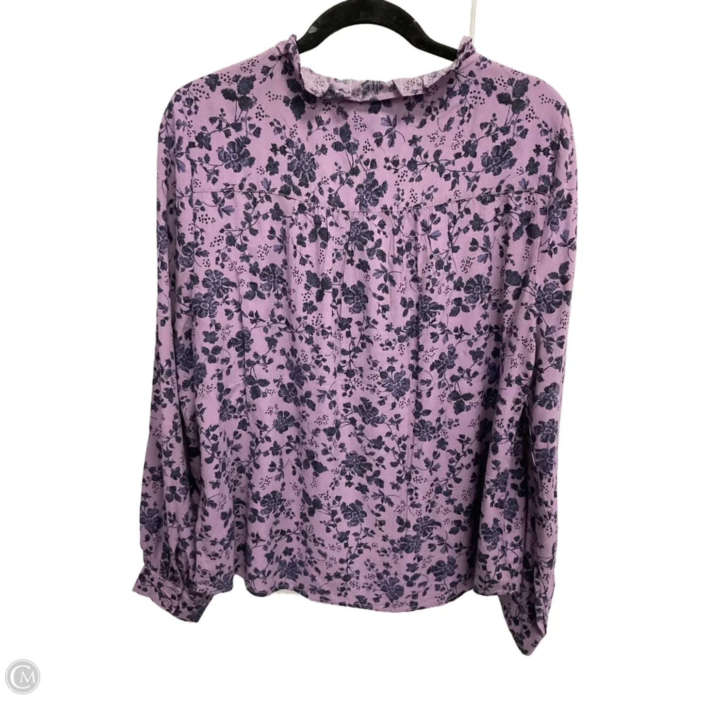 Blouse Long Sleeve By Beachlunchlounge In Purple, Size: M