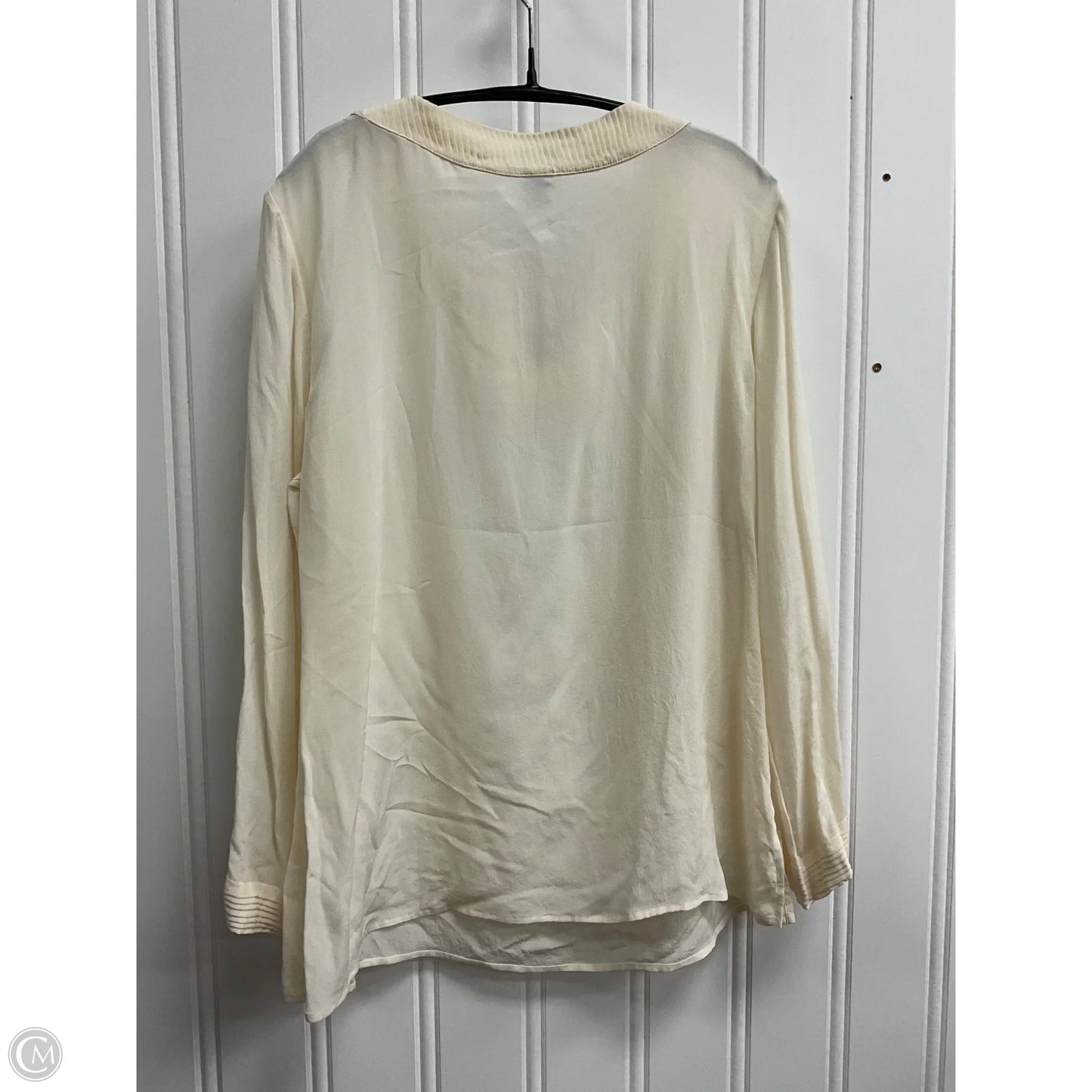 Blouse Long Sleeve By Chicos In Cream, Size: L