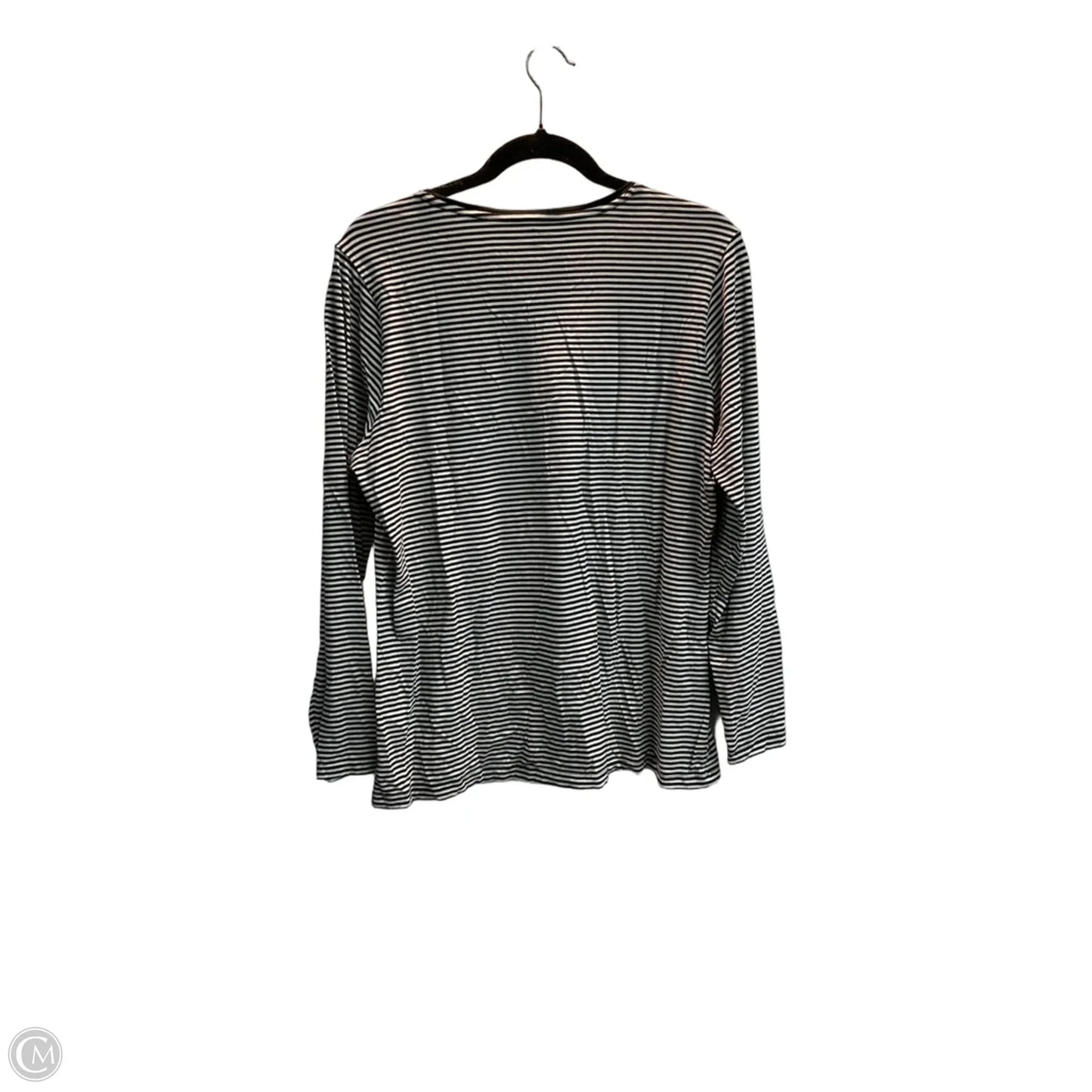 Top Long Sleeve Basic By Lands End In Striped Pattern, Size: 1x