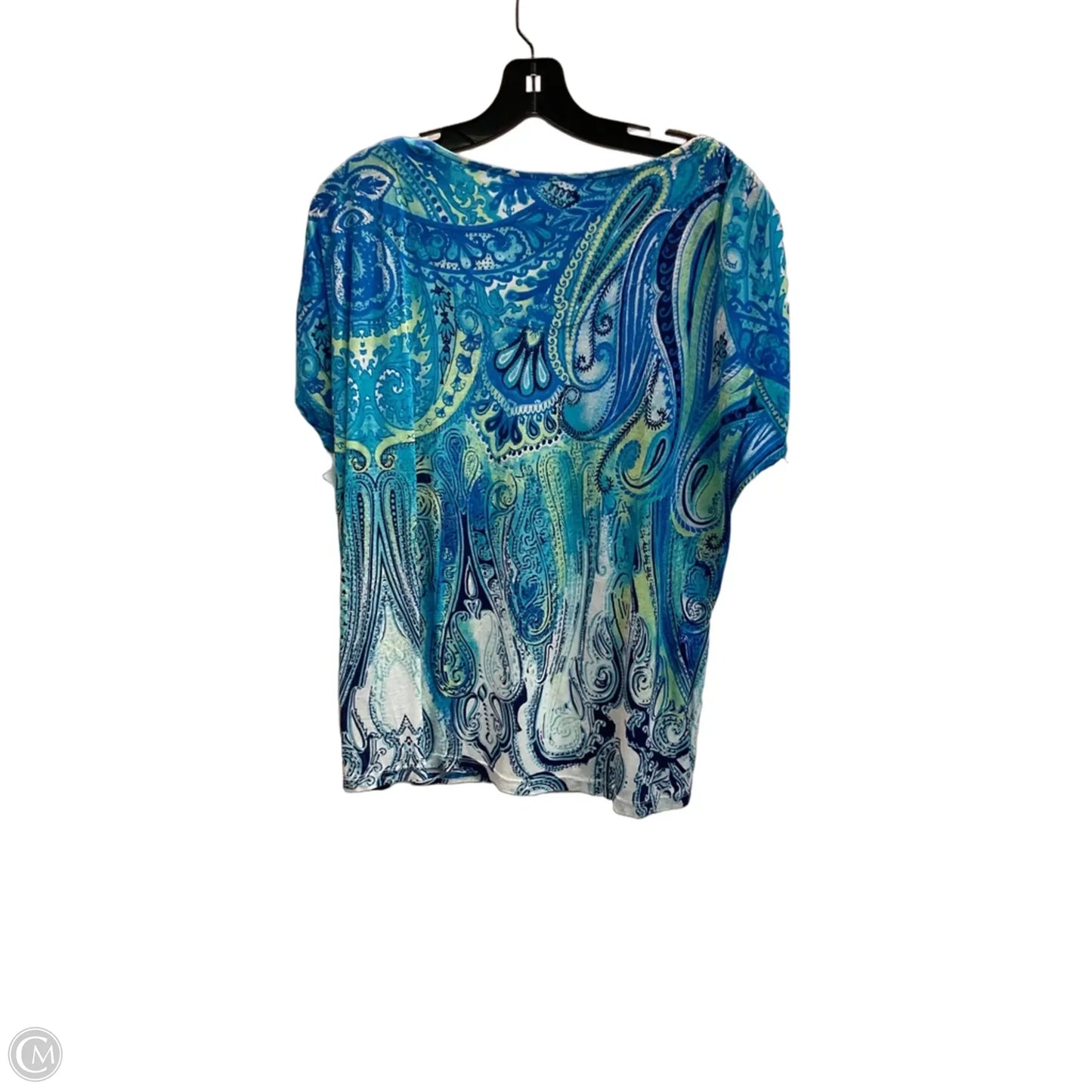 Top Short Sleeve Basic By Chicos In Paisley Print, Size: Xl