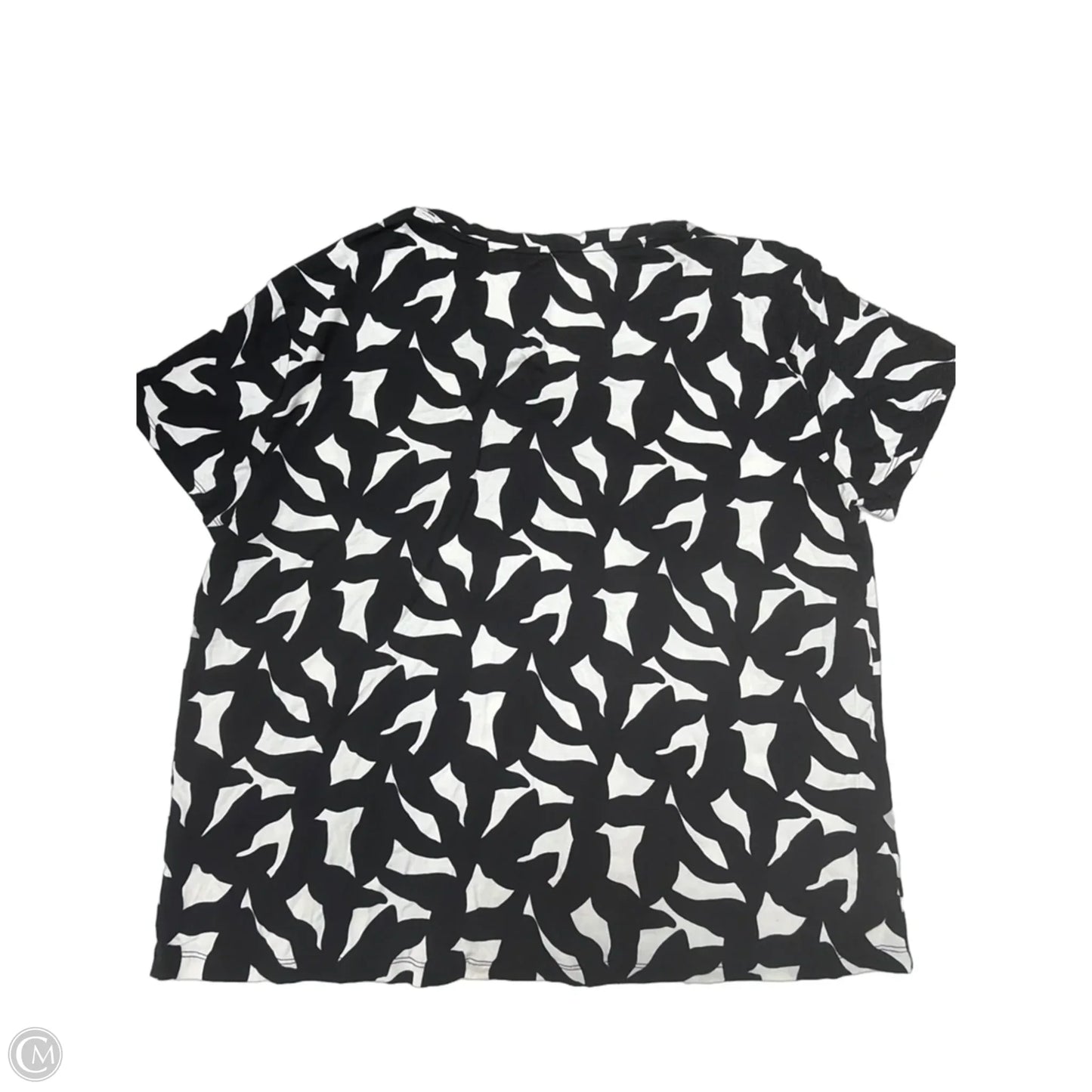 Top Short Sleeve Basic By Nine West In Geometric Pattern, Size: Xxl