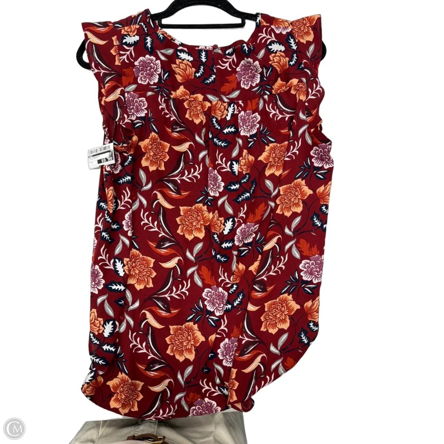 Top Sleeveless By Loft In Floral Print, Size: M