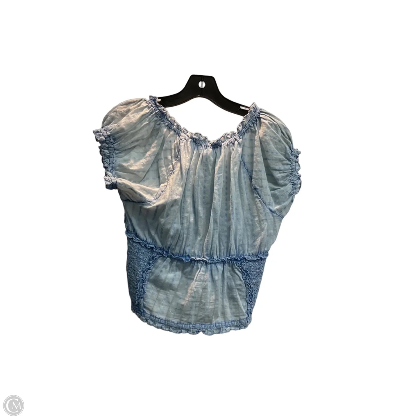 Top Short Sleeve By Kimichi Blue In Blue, Size: L