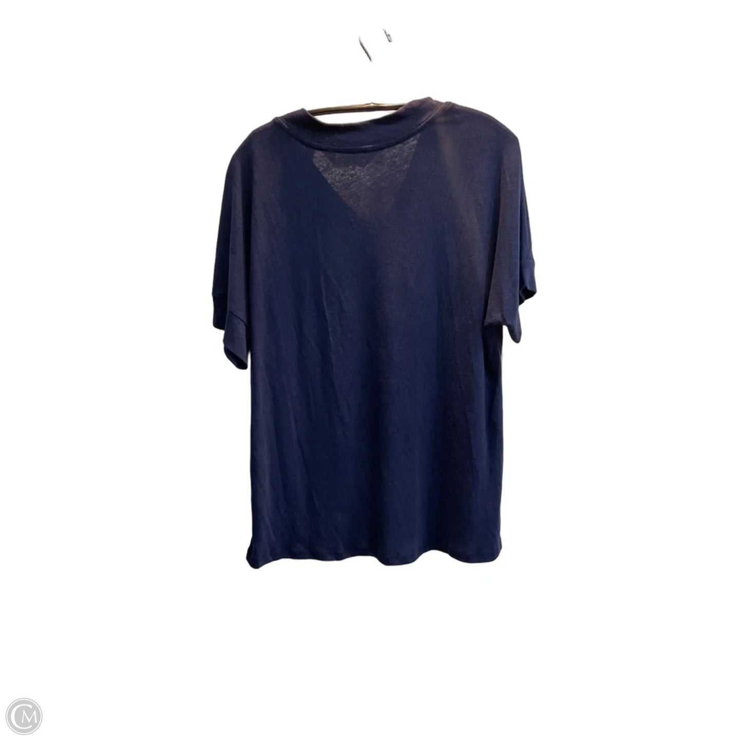 Top Short Sleeve Basic By Isaac Mizrahi Live Qvc In Blue, Size: M