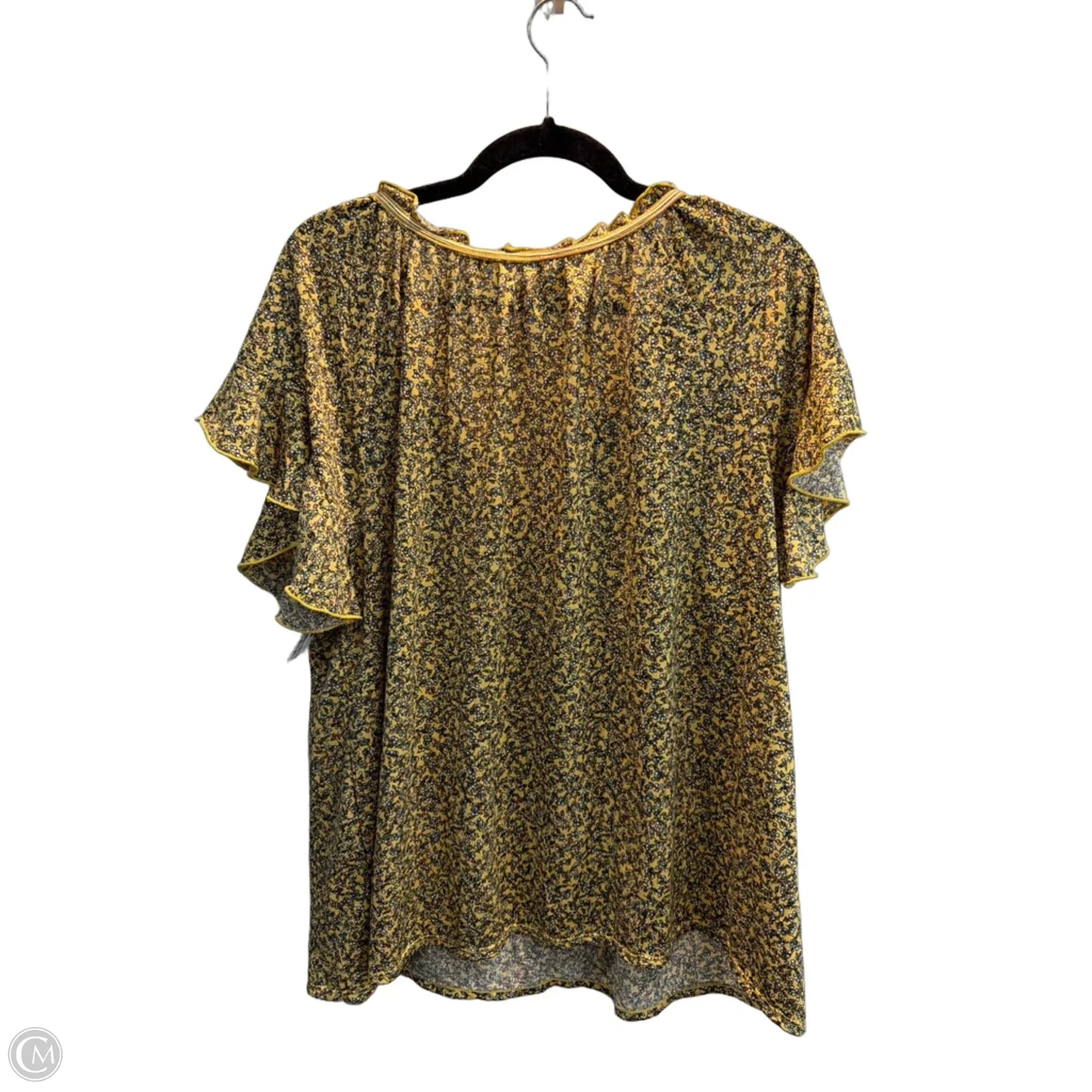 Top Short Sleeve By Max Studio In Yellow, Size: 1x
