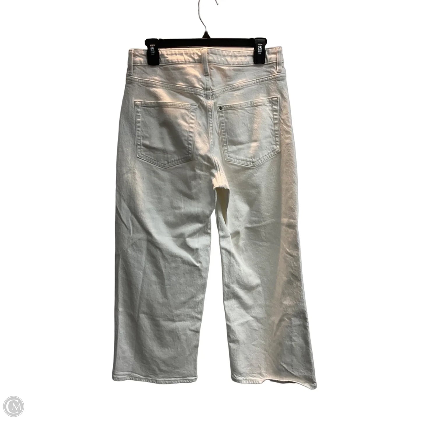 Jeans Cropped By H&m In White Denim, Size: 8
