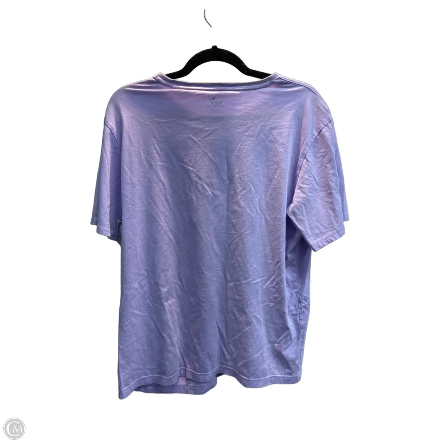 Athletic Top Short Sleeve By Puma In Purple, Size: L
