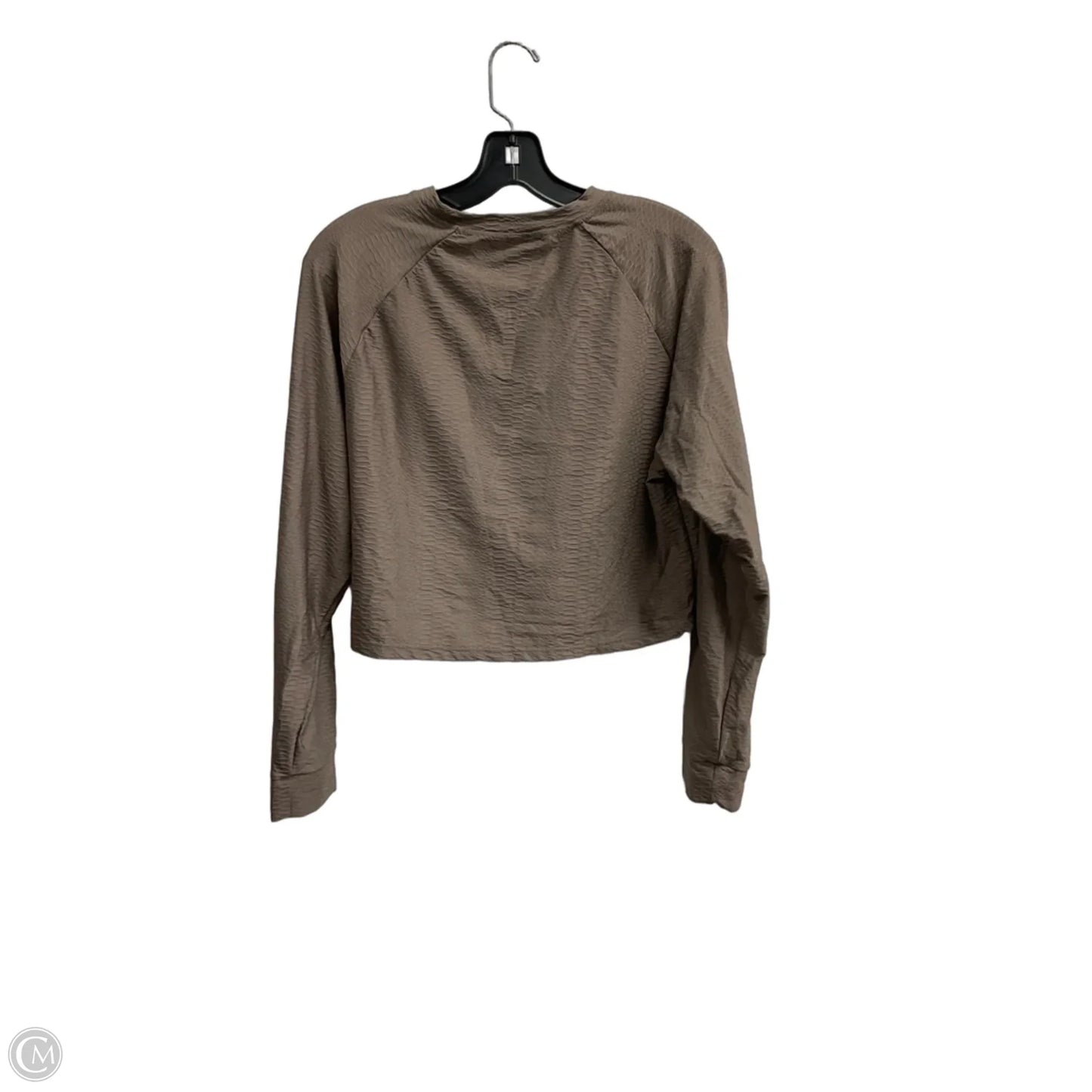 Athletic Top Long Sleeve Collar By Move Theology In Taupe, Size: L