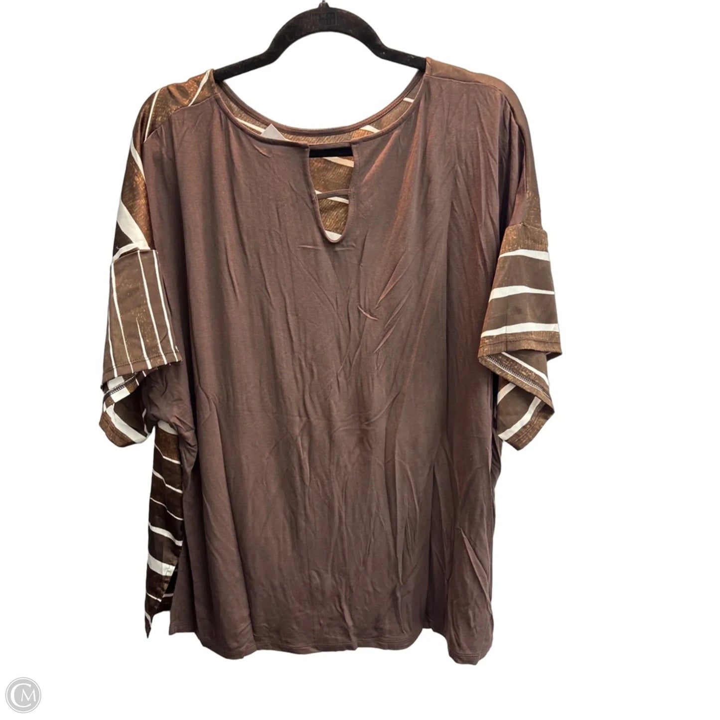 Top Short Sleeve By Chicos In Brown, Size: Xl