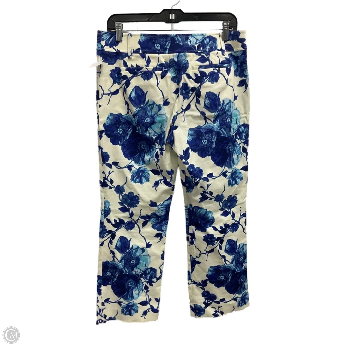 Jeans Designer By Tory Burch In Blue & Cream, Size: 4