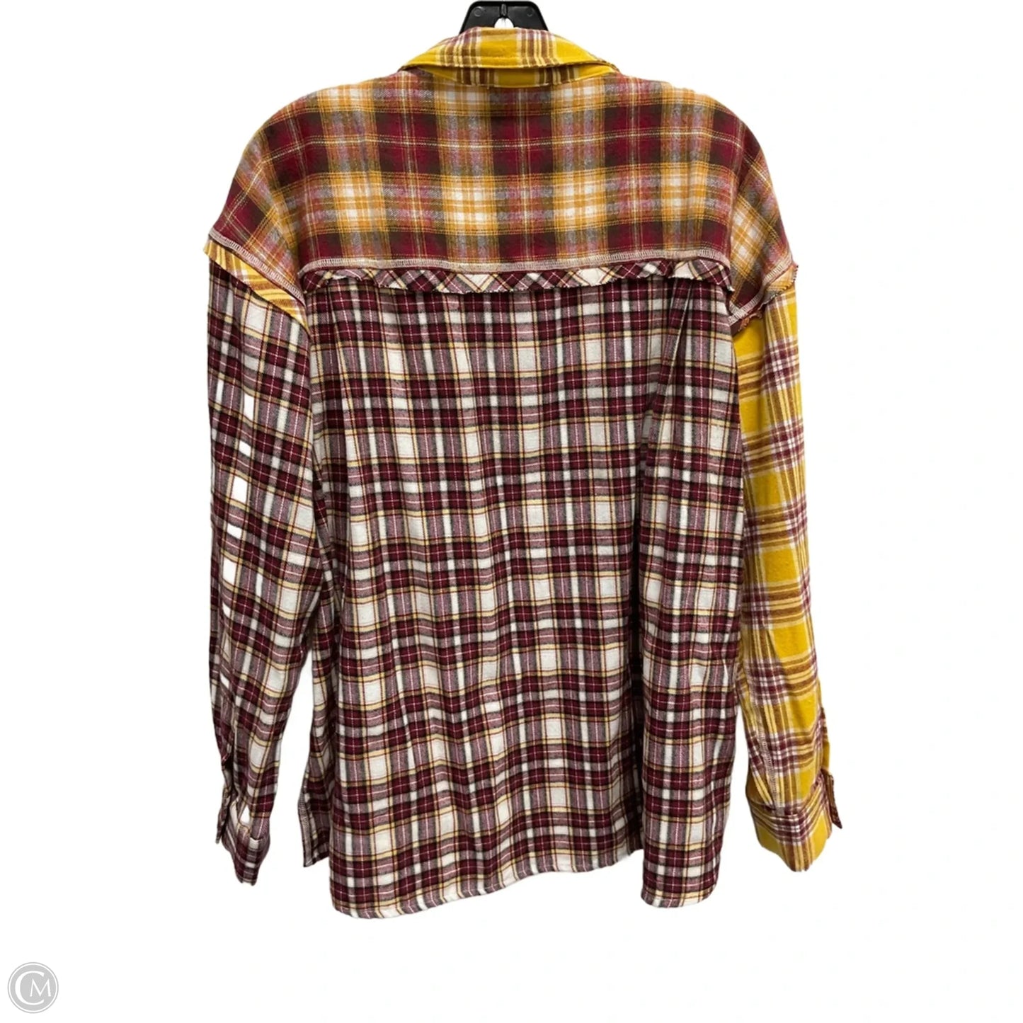 Top Long Sleeve By Easel In Plaid Pattern, Size: L