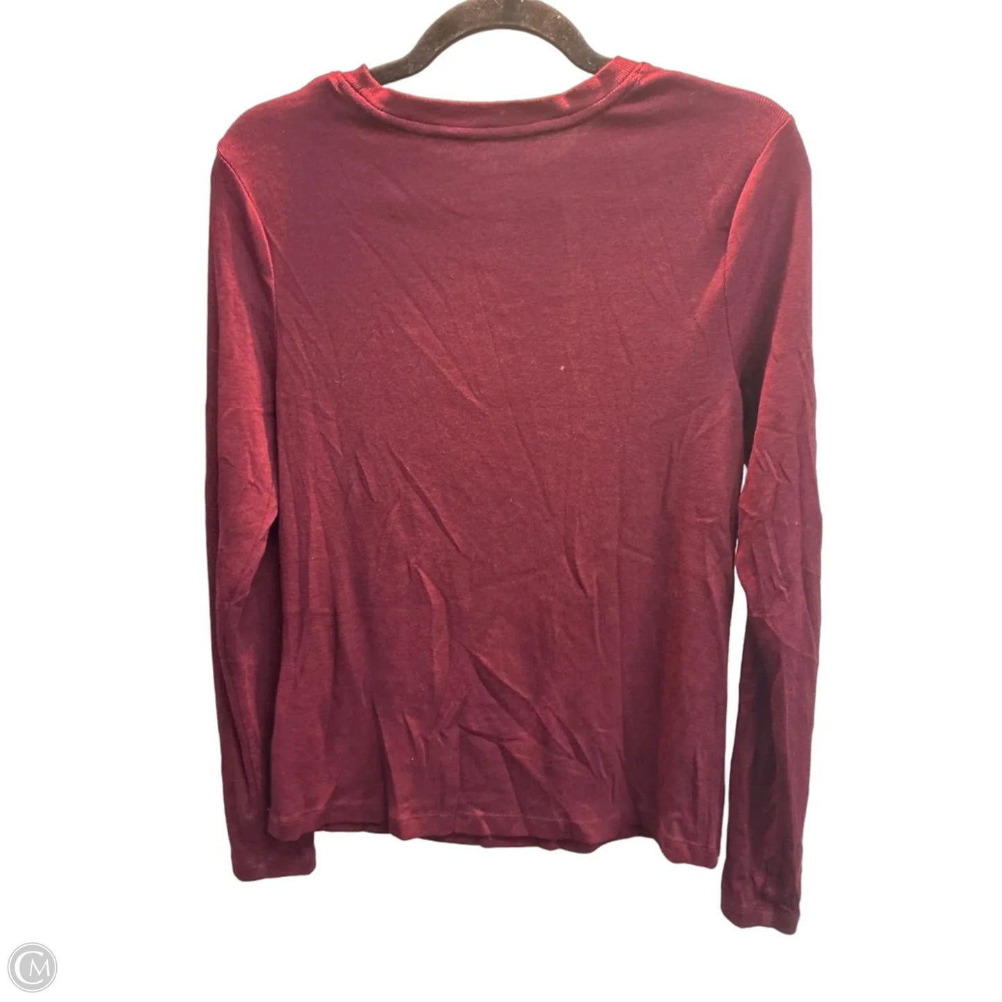 Top Long Sleeve Basic By A New Day In Maroon, Size: M