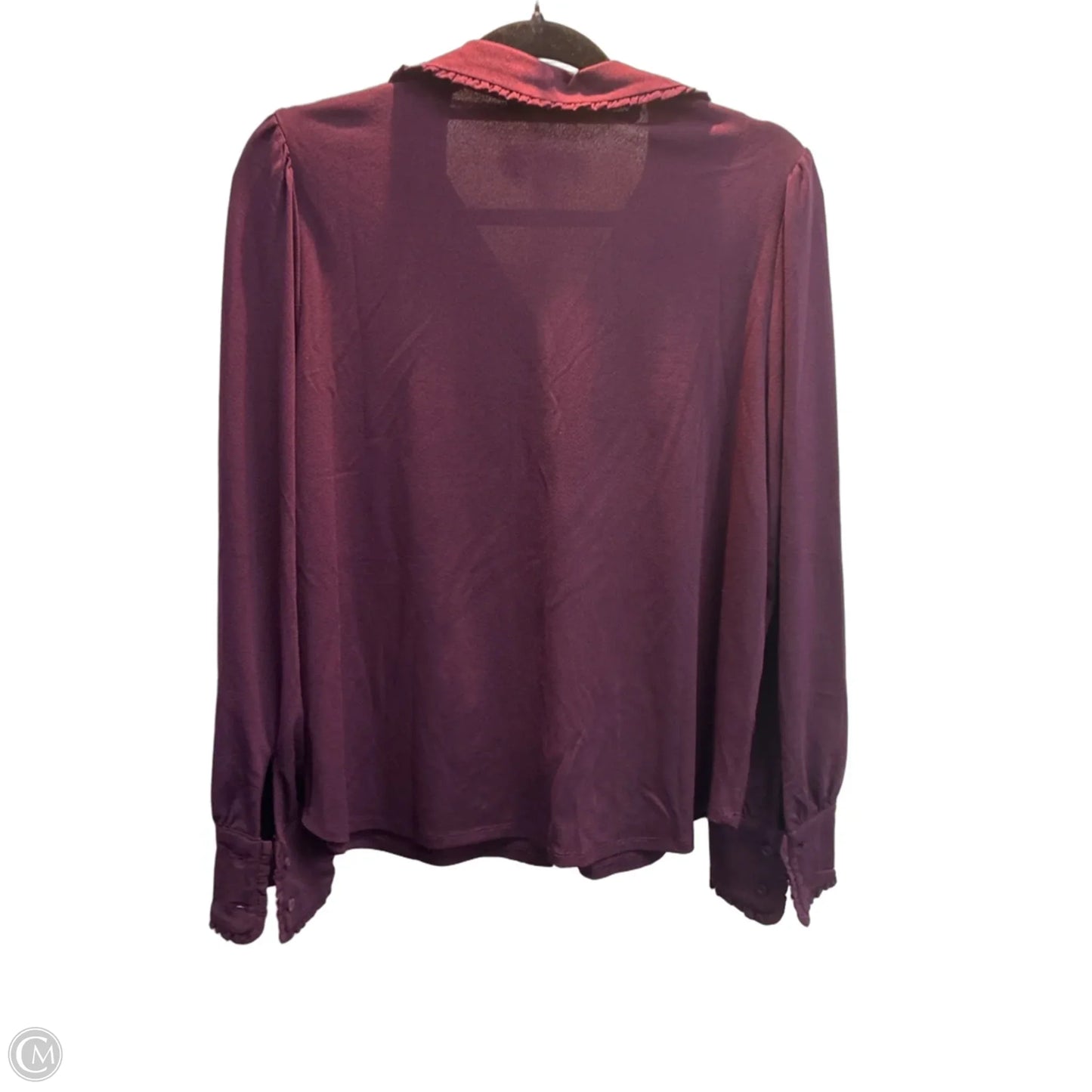 Blouse Long Sleeve By Adrianna Papell In Purple, Size: L