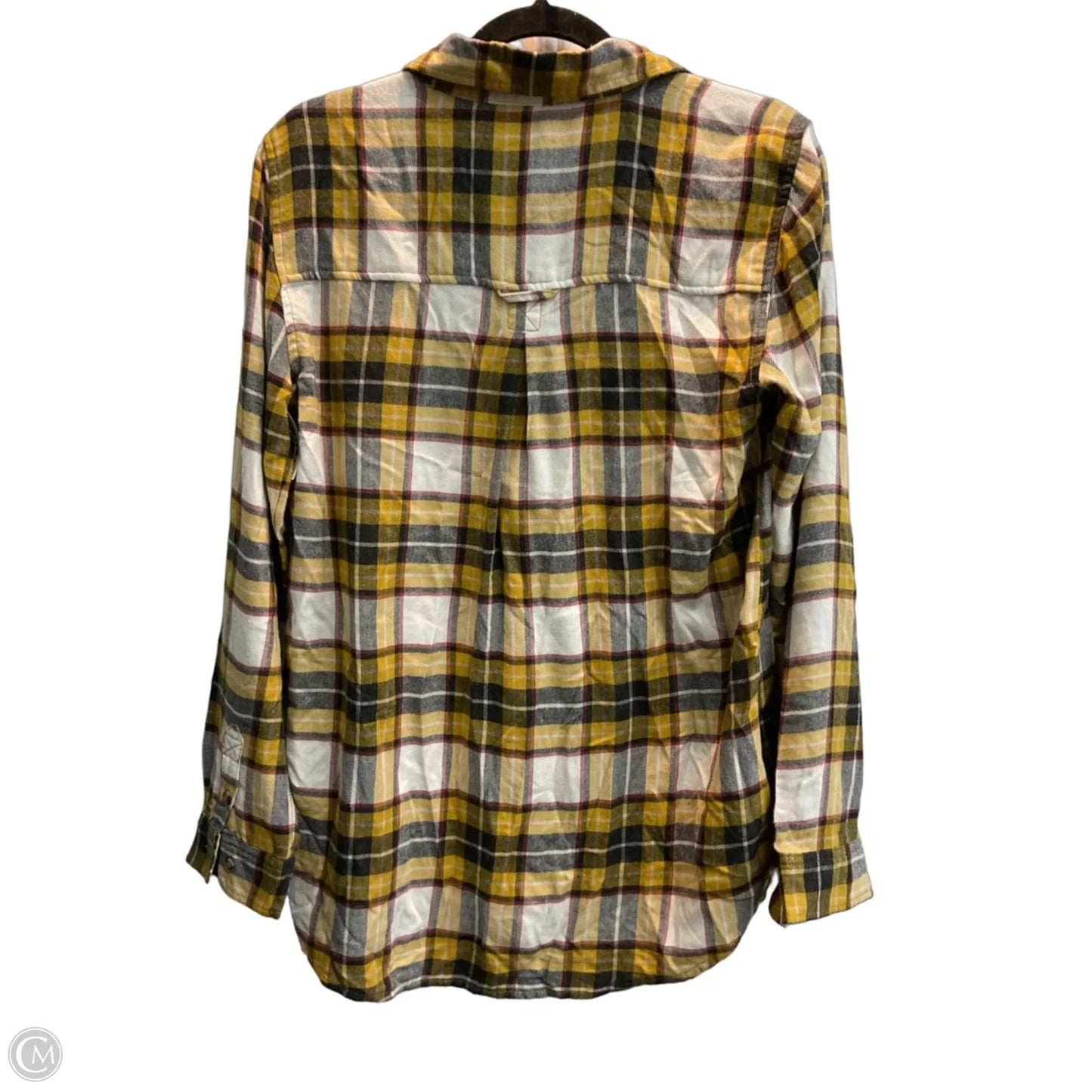 Top Long Sleeve By American Eagle In Plaid Pattern, Size: M