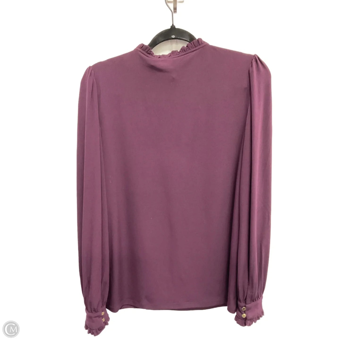 Blouse Long Sleeve By Calvin Klein In Purple, Size: M