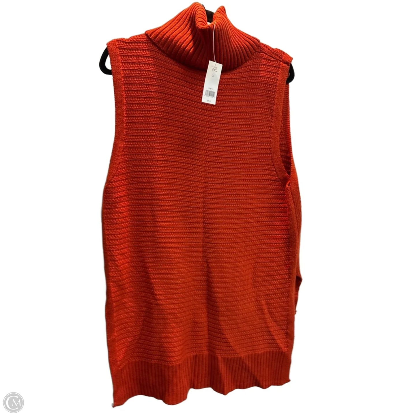 Vest Sweater By Banana Republic In Orange, Size: Xl