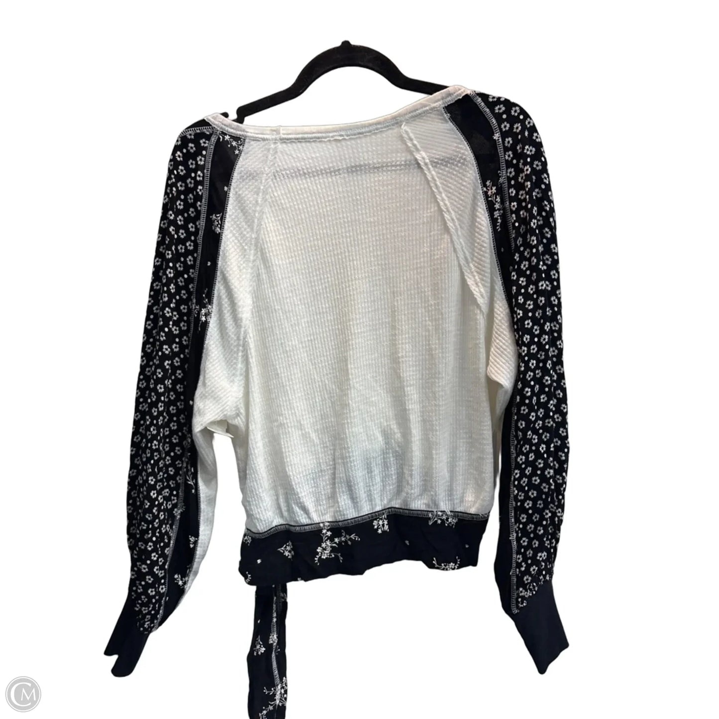 Top Long Sleeve By Free People In Black & White, Size: Xs