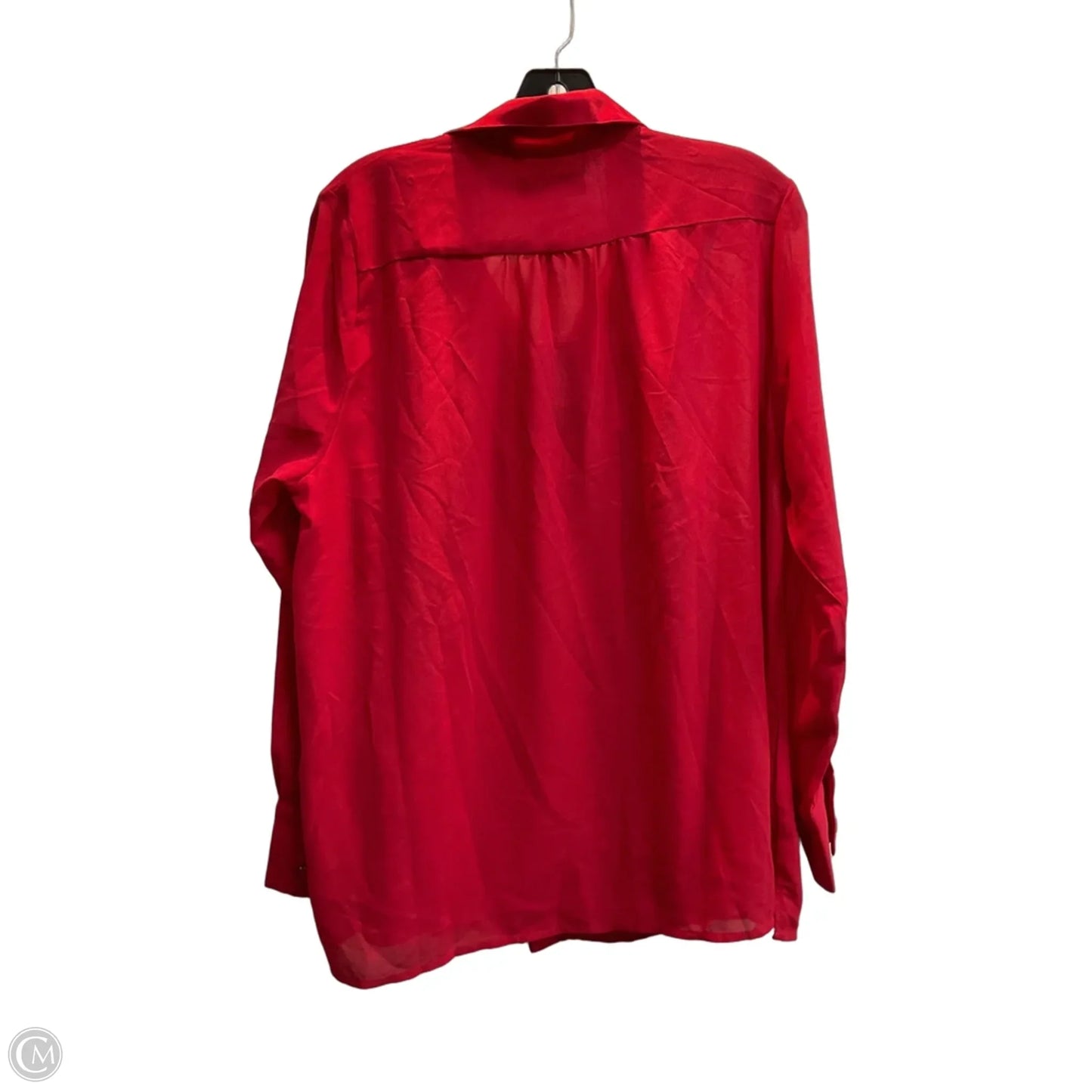 Blouse Long Sleeve By Clothes Mentor In Red, Size: L