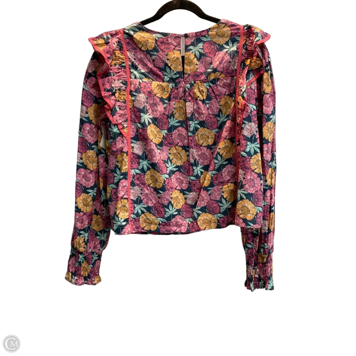 Blouse Long Sleeve By &merci In Floral Print, Size: L