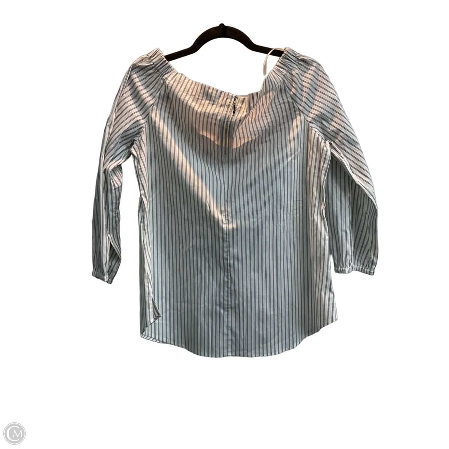 Blouse Long Sleeve By White House Black Market In Striped Pattern, Size: L