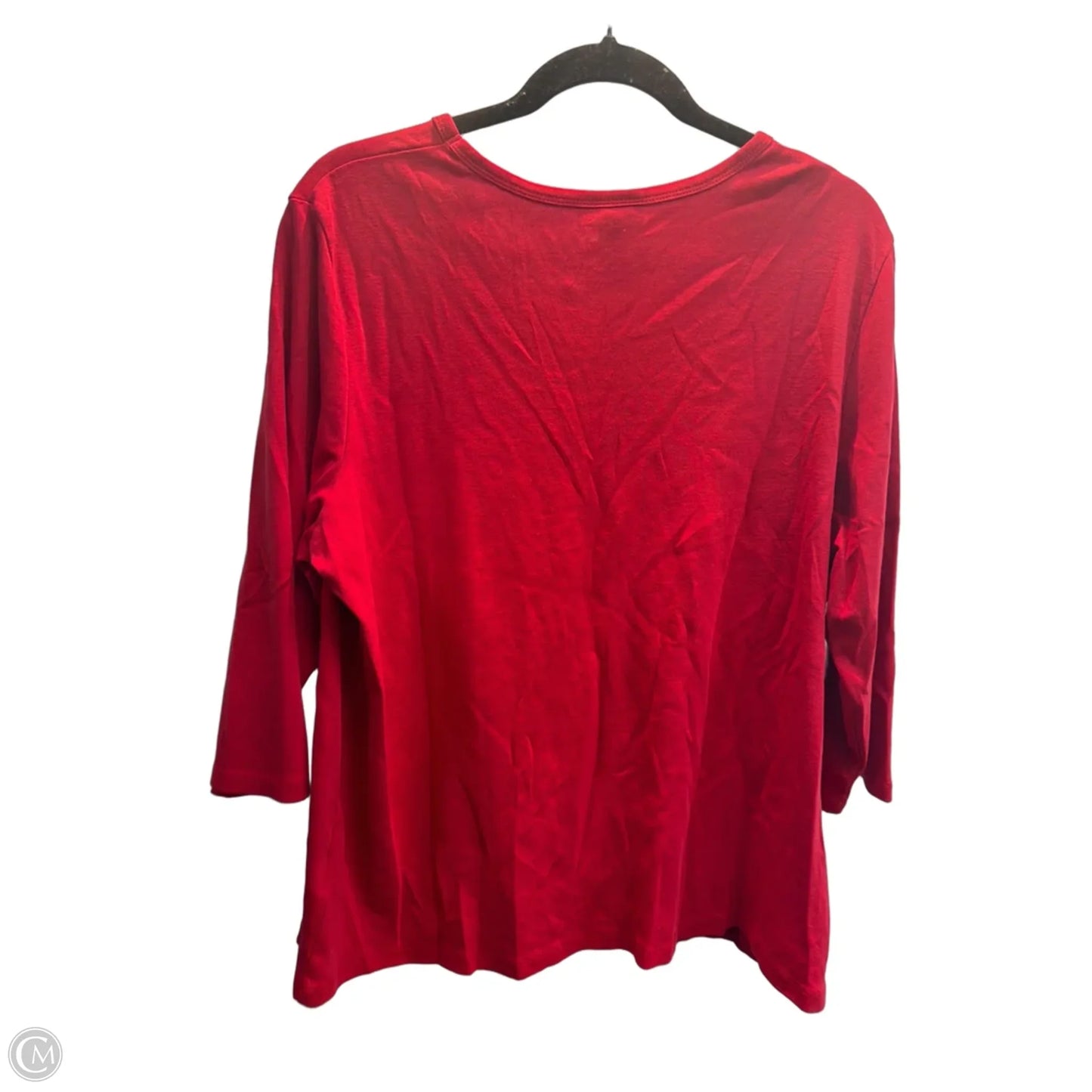 Top 3/4 Sleeve Basic By Style And Company In Red, Size: 2x