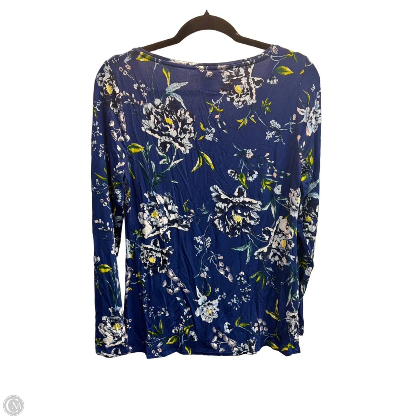 Top Long Sleeve Basic By White House Black Market In Floral Print, Size: M