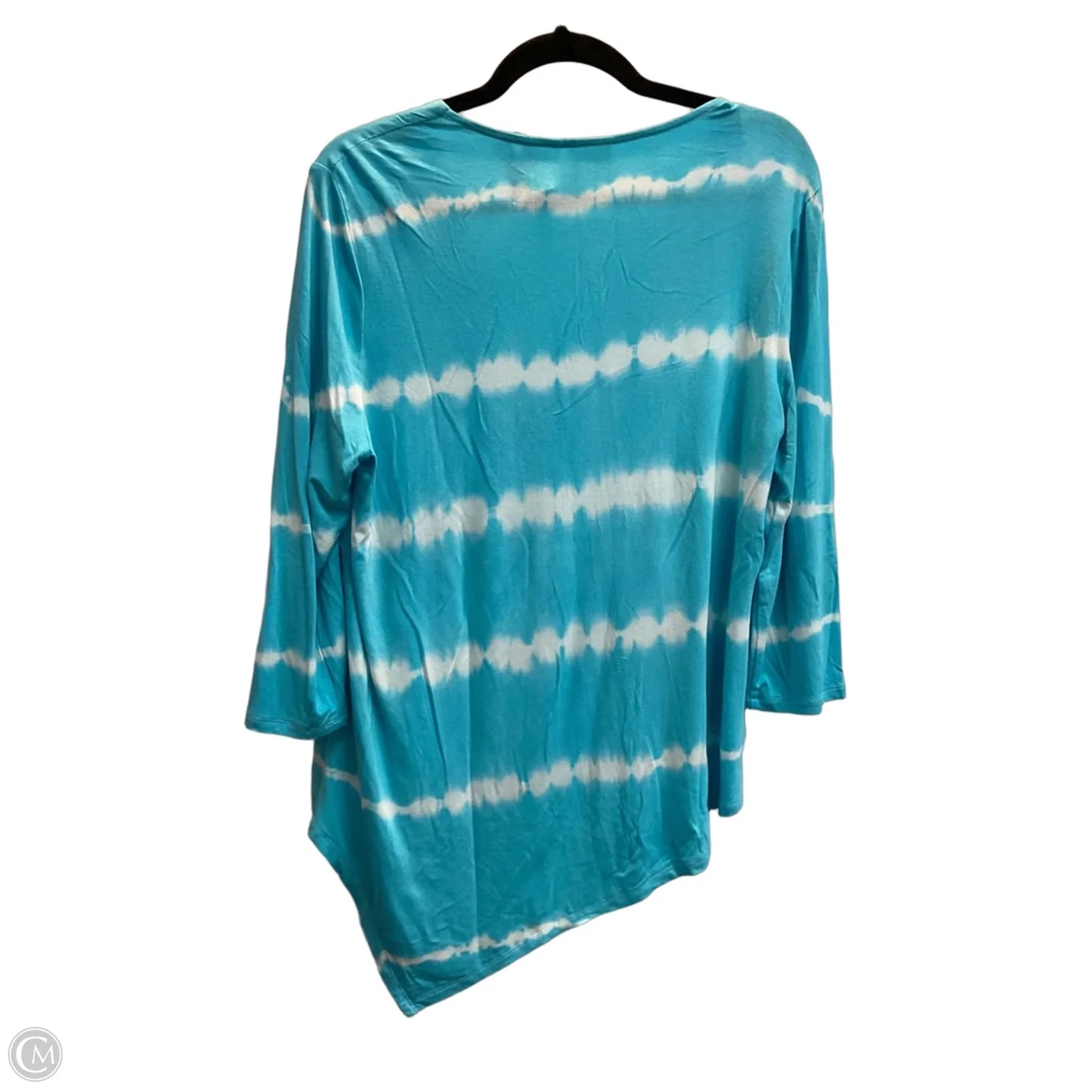 Top Long Sleeve By Chicos In Blue & White, Size: M