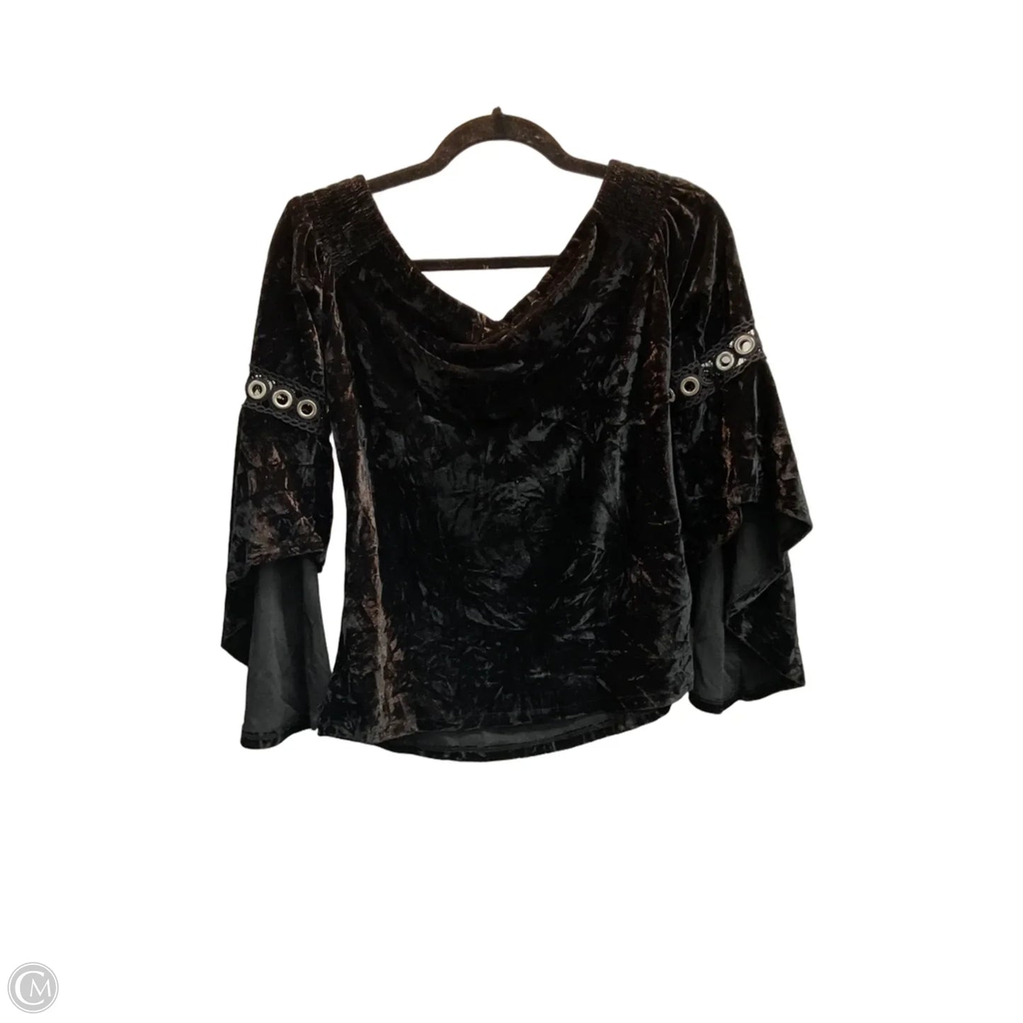 Blouse Long Sleeve By Lumiere In Black, Size: S