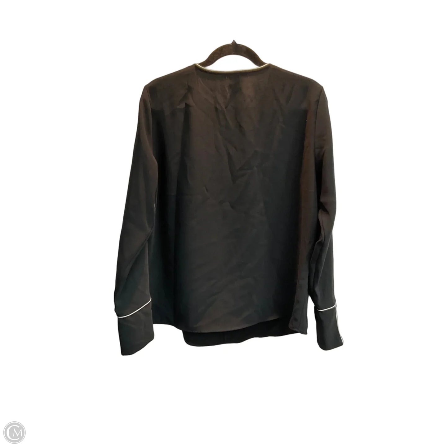 Blouse Long Sleeve By H&m In Black, Size: L