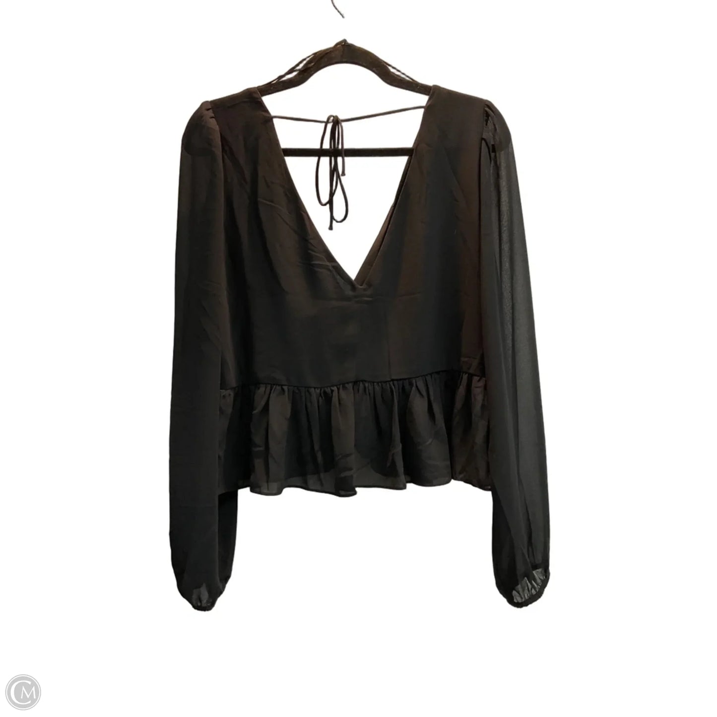 Blouse Long Sleeve By H&m In Black, Size: M