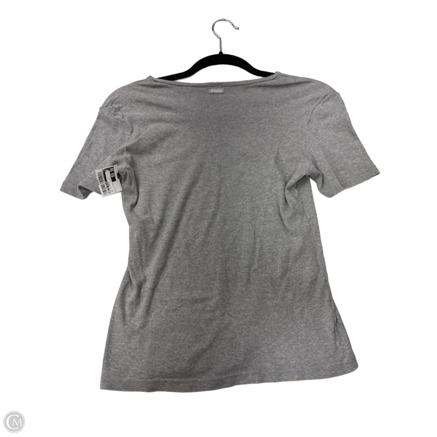 Top Short Sleeve Basic By Calvin Klein In Grey, Size: L