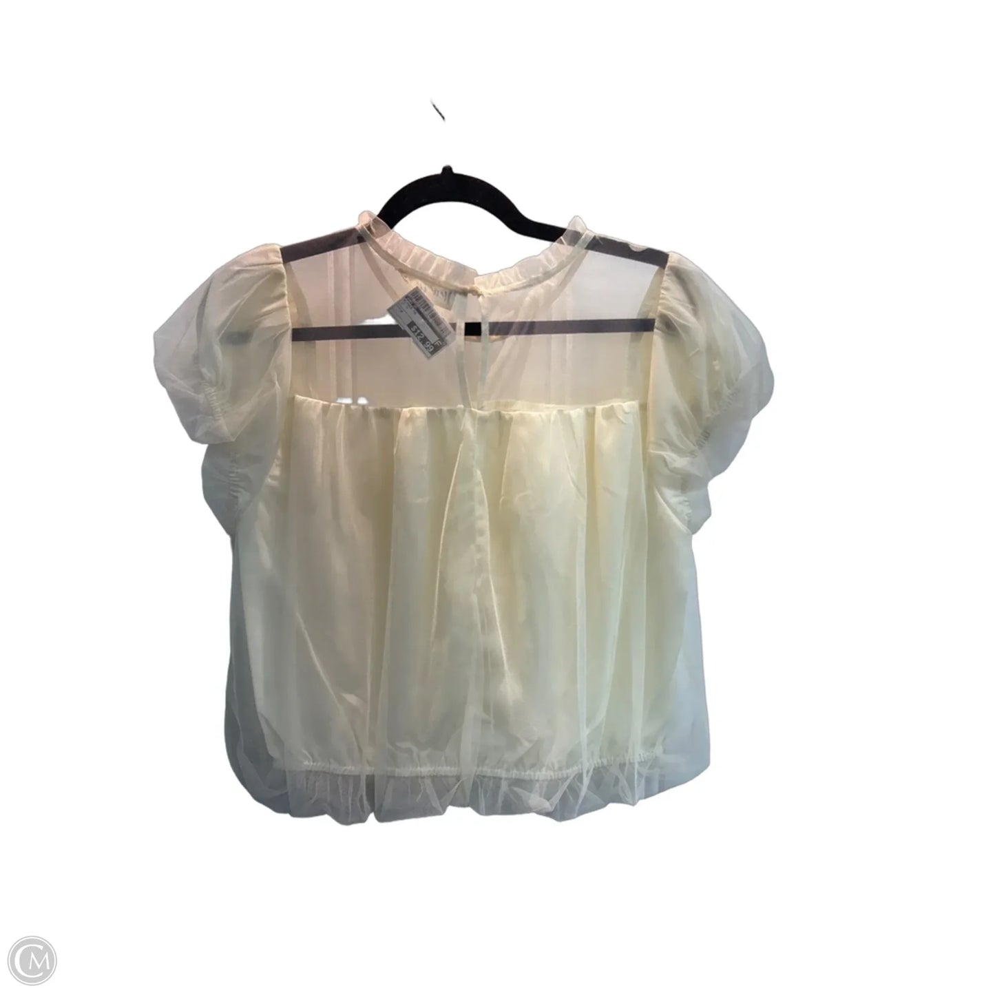 Blouse Short Sleeve By New In In Beige, Size: M