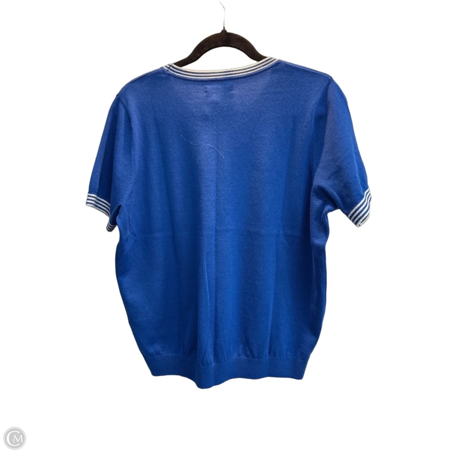 Top Short Sleeve By Calvin Klein In Blue, Size: L