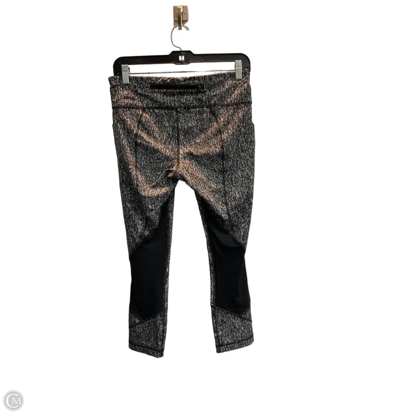 Athletic Leggings Capris By Lululemon In Black & Grey, Size: M