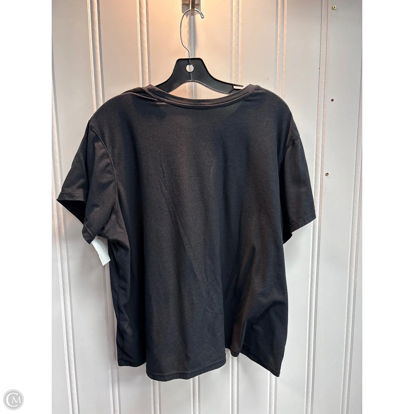 Top Short Sleeve Basic By Time And Tru In Black, Size: Xxl