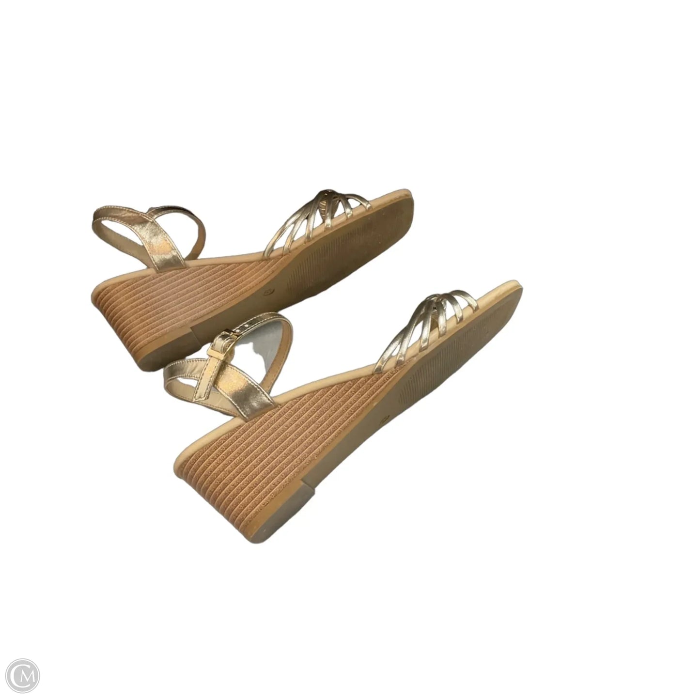 Sandals Heels Wedge By Serra In Gold & Tan, Size: 8