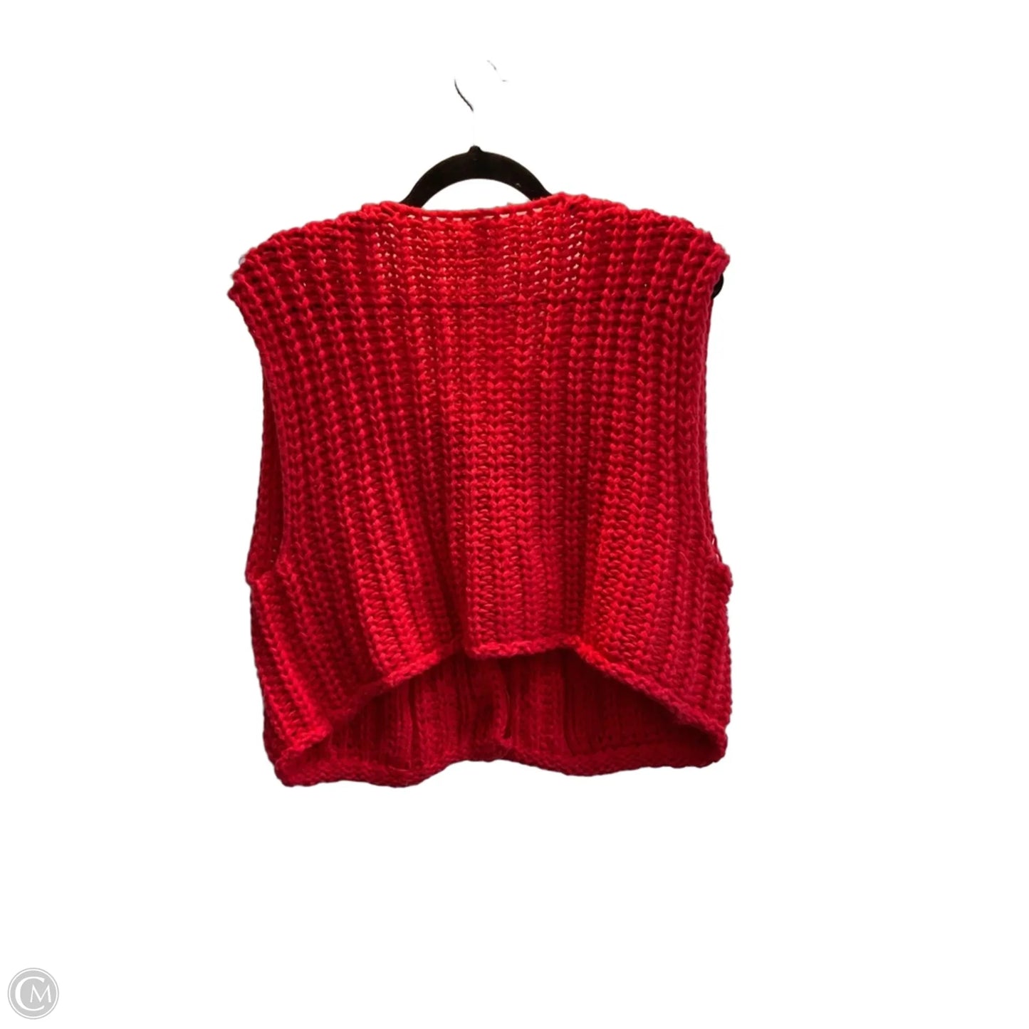 Vest Sweater By Clothes Mentor In Red, Size: M